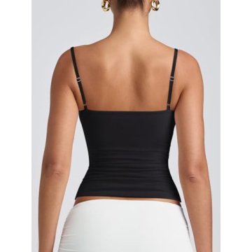 PINKMSTYLE Women's Double Lined Scoop Neck Tank Top