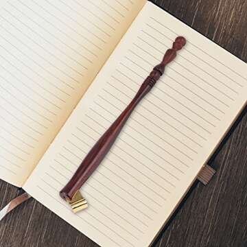 Walfront Oblique Calligraphy Dip Pen Nib Holder, Wooden English Oblique Pointed Pen Nib Holders with Removable Metal Flange, Oblique Pen Holder