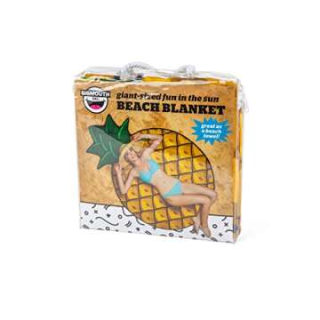 BigMouth Inc Giant Beach Blanket, Fun Summer Beach Towel, Large Size for Kids Teens & Adults, Quick Dry Microfiber Material - Pineapple, 6 Feet Long