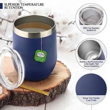 Tea Lovers Gift Basket with Insulated Cup & Teabags Set