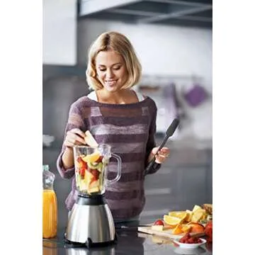 Silicone Jar Spatula | 600F Heat Resistant Non-Stick Rubber Scraper | Perfect for Jars, Smoothies, Blenders | One Piece Utensils | Durable Kitchen Cookware (UpGood Professional Spatulas, Black)