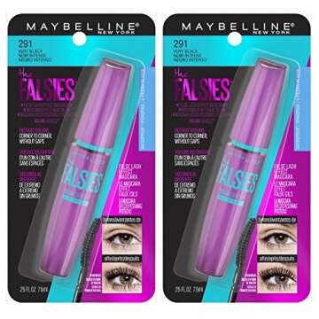Maybelline Volum' Express Falsies Volumizing Waterproof Mascara, Very Black, 2 Count