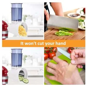 Slicer Shredder Attachment for Kitchenaid Stand Mixer, Salad Machine with Vegetable Slicer, Salad Maker, Food Slicers Cheese Grater Attachments for Mixer Dishwasher Safe By Airpro,Blue