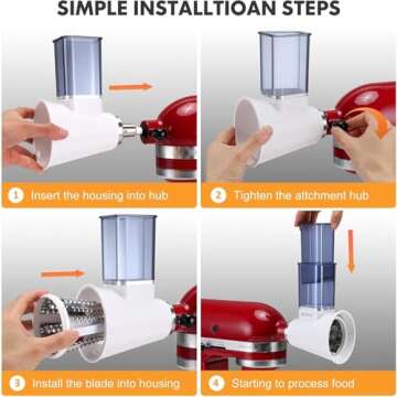 Slicer Shredder Attachment for Kitchenaid Stand Mixer, Salad Machine with Vegetable Slicer, Salad Maker, Food Slicers Cheese Grater Attachments for Mixer Dishwasher Safe By Airpro,Blue