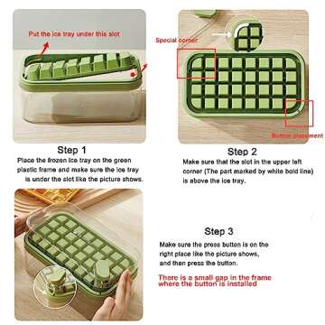 Convenient Ice Cube Tray with Lid and Bin - 2 Pack