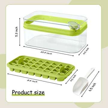 Convenient Ice Cube Tray with Lid and Bin - 2 Pack