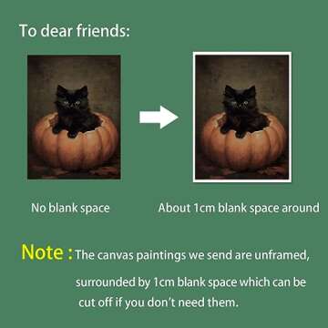Xianyojafa Vintage Halloween Canvas Wall Art, Retro Black Cat Pumpkin Poster 6 Piece 12x16in, Victor...