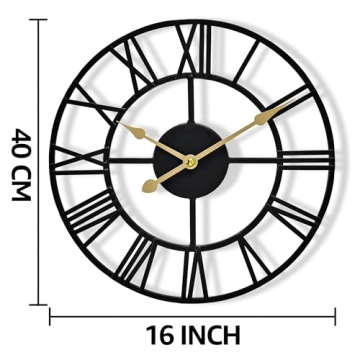 Large Sorbus Wall Clock for Living Room - 16 Inch Elegant