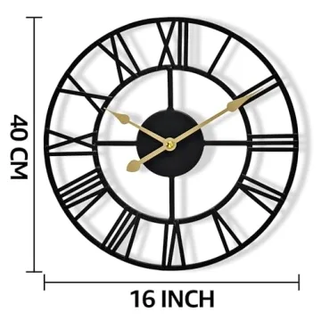 Large Sorbus Wall Clock for Living Room - 16 Inch Elegant