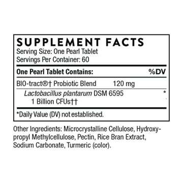 THORNE FloraPro-LP Probiotic - Acid-Resistant L. Plantarum Pearls for Easy Dosing - 60 Pearl Tablets