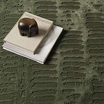 Revival Rugs Shell 6'7"x9' Washable Area Rug for Living Room Bedroom - 100% Recycled Oeko-TEX Certif...