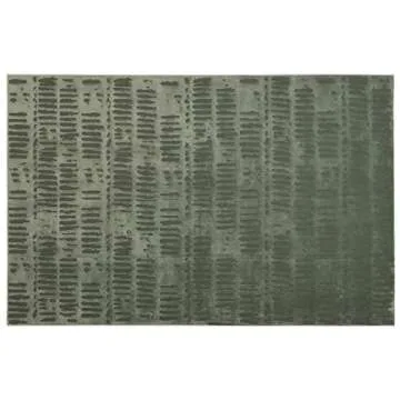Revival Rugs Shell 6'7"x9' Washable Area Rug for Living Room Bedroom - 100% Recycled Oeko-TEX Certified, Medium Pile, Green