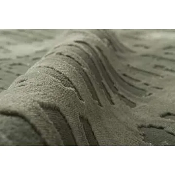 Revival Rugs Shell 6'7"x9' Washable Area Rug for Living Room Bedroom - 100% Recycled Oeko-TEX Certified, Medium Pile, Green