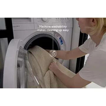 Revival Rugs Shell 6'7"x9' Washable Area Rug for Living Room Bedroom - 100% Recycled Oeko-TEX Certified, Medium Pile, Green