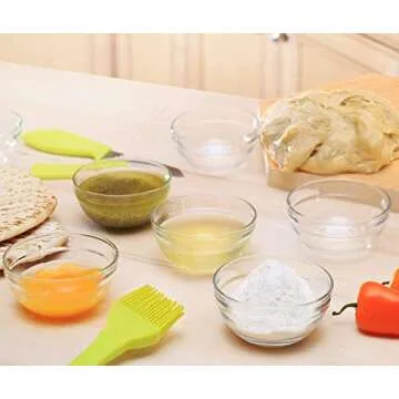 Lartique Mini 3.5 Inch Small Glass Bowls - Small Bowls Perfect for Prep, Dips, Nuts, or Candy - Glass Prep Bowls or Mise en Place Bowls, Set of 12