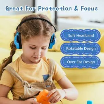 MelonArt Kids Noise Cancelling Ear Muffs, 27dB Noise Cancelling Headphones for Autism Sensory, Adjus...