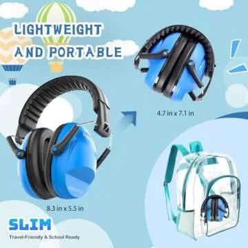 MelonArt Kids Noise Cancelling Ear Muffs, 27dB Noise Cancelling Headphones for Autism Sensory, Adjustable Hearing Protection for Fireworks, Event, Monster Truck, Concert