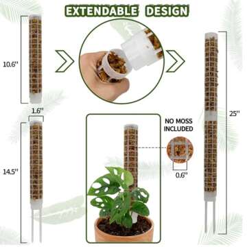 HYYZ Moss Pole,Small Moss Pole Monstera Plant Support,Plastic Moss Pole for Plants Indoor and Climbi...