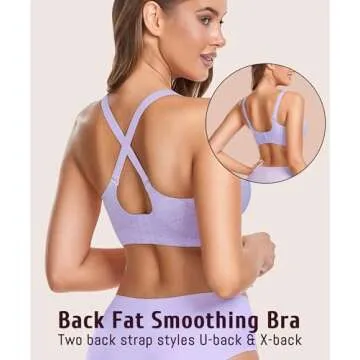 Gailife Scalloped Womens Bras No Underwire Wireless Seamless Bra Push Up Bralette Full Coverage Comfort Raceback Everyday Bra -PL,XL Purple