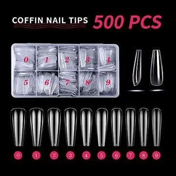 NOVAL Press on Nails Packaging Box Set Empty Pullable Display Packing Box Coffin Nail Tips with Nail Glue Double Sided Tape for Home DIY Handmade Press on Nail Business