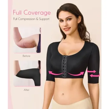 BRABIC Arm Compression Bra Tops for Women with Front Closure