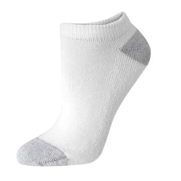 Hanes womens Plush Comfort Toe Seam No Show Socks, 6-pair Pack fashion liner socks, White, Shoe Size 5-9 US