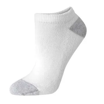 Hanes womens Plush Comfort Toe Seam No Show Socks, 6-pair Pack fashion liner socks, White, Shoe Size 5-9 US