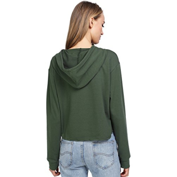 MakeMeChic Women's Cropped Hoodie in Green Size M - Stylish & Comfortable