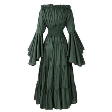 Renaissance Chemise 100% Cotton Medieval Dress Costume Mythic Mystic Forest Sword Mistress (Regular,...