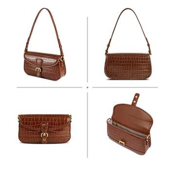 SINBONO Small Purses for Women, Vegan Leather Shoulder Bag Designer Clutch Handbags with Ajustable Strap