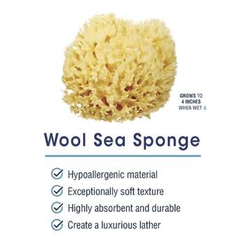 HartFelt Delicate Skin Wool Sea Sponge - 4 Inch Natural Bath Sponge