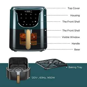 HAUSHOF 5.8 QT Air Fryer with 8 Cooking Presets