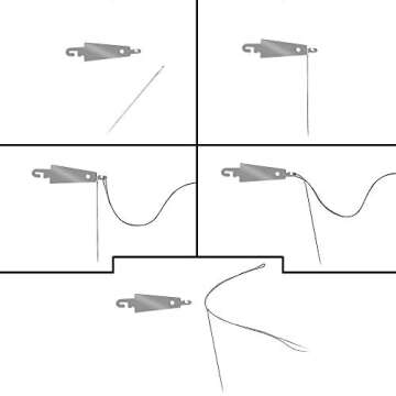 Jofefe 60Pcs Stainless Steel Needle Threader Embroidery Cross Stitch Needle-Threading Tools for Large Eye Needles Hand DIY Sewing with Clear Box for Keep it in Place