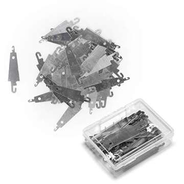 Jofefe 60Pcs Stainless Steel Needle Threader Embroidery Cross Stitch Needle-Threading Tools for Large Eye Needles Hand DIY Sewing with Clear Box for Keep it in Place
