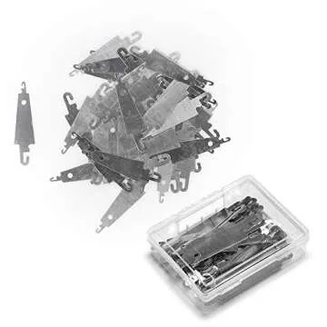 Jofefe 60Pcs Stainless Steel Needle Threader Embroidery Cross Stitch Needle-Threading Tools for Large Eye Needles Hand DIY Sewing with Clear Box for Keep it in Place