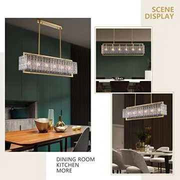 Moooni Rectangle Crystal Chandelier for Modern Dining Rooms