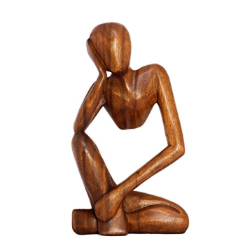 G6 Collection 12" Wooden Handmade Abstract Sculpture Thinker Statue Handcrafted - Thinking Man - Gif...