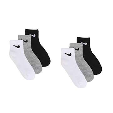 NIKE Little Kids Ankle Colorful Socks Cushioned (6 Pairs),10C-3Y Shoe/ 5-7 Sock