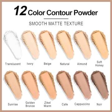 Professional Light Medium Brown Contour Highlight Palette,Multiple Full Coverage Makeup Palet for Co...