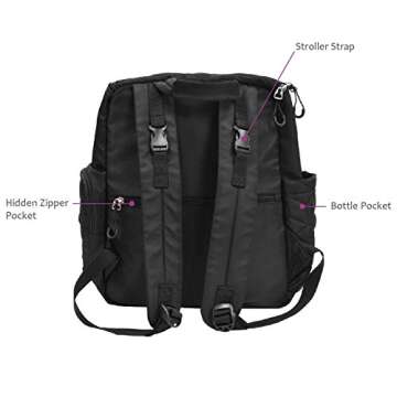 Tirrinia Waterproof Diaper Bag/Multifunction Trip 11 Pockets/Stroller Straps/Mom Dad Gift