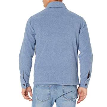Amazon Essentials Men's Long-Sleeve Polar Fleece Shirt Jacket, Indigo Blue Heather, X-Small