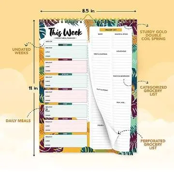Tropical Summer Weekly Meal Planner Notepad for Fridge