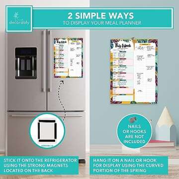 Tropical Summer Weekly Meal Planner Notepad for Fridge