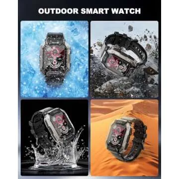 Military Smart Watches for Men IP68 Waterproof for Swimming, with Answer/Make Calls, Extra-Long Batt...