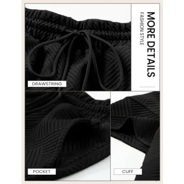 Wyeysyt Women's Loungewear Set 2 Piece Outfits Matching Lounge Short Sleeve Tops and Shorts Casual Pajamas Set with Pockets(Black-L), Large