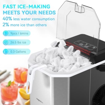 Fast MagicPlux Ice Maker - 9 Cubes in 6 Mins