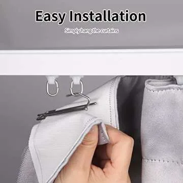 Curtain Pleat Tape, 10 Meters/10.9 Yards Pleater Tape for Curtains, Included 30 Pcs Stainless Steel 4 Prongs Curtain Pleater Hooks for DIY Pinch Pleat Curtain, White