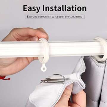 Curtain Pleat Tape, 10 Meters/10.9 Yards Pleater Tape for Curtains, Included 30 Pcs Stainless Steel 4 Prongs Curtain Pleater Hooks for DIY Pinch Pleat Curtain, White