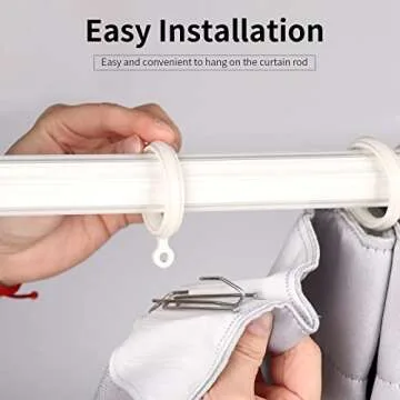 Curtain Pleat Tape, 10 Meters/10.9 Yards Pleater Tape for Curtains, Included 30 Pcs Stainless Steel 4 Prongs Curtain Pleater Hooks for DIY Pinch Pleat Curtain, White