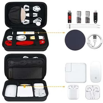 BOVKE Hard Electronics Organizer - Travel Cable Organizer Case for Chargers & Accessories
